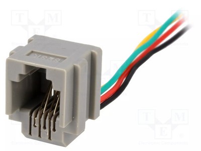 Buchse 200mm PIN: 4 mit Panel-Stop-Sperre RJ11  System: 6p4c RJ11GL RJ-Steckver