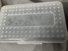 Spacemaker Pencil Box Black  Frosted Clear Vintage 90's Plastic Storage Case