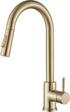 Suguword Brushed Gold Kitchen Tap Pull Down Spray Single Handle