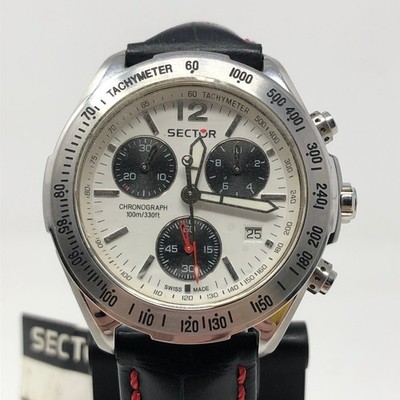 Sector Chronograph Mens Watch Swiss Quartz 100m RUNS NEW BATTERY NOS READ
