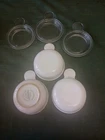 3-Corning Ware Corelle Grab-It Bowls. Vtg. P-150-B with Pyrex P-150 Glass Lids.