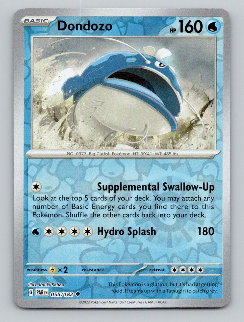Dondozo 055/182 Uncommon Paradox Rift Pokemon Reverse Holo Near Mint