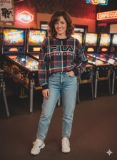 Fila Court Luxe Plaid Crewneck Sweatshirt - Size S Women s