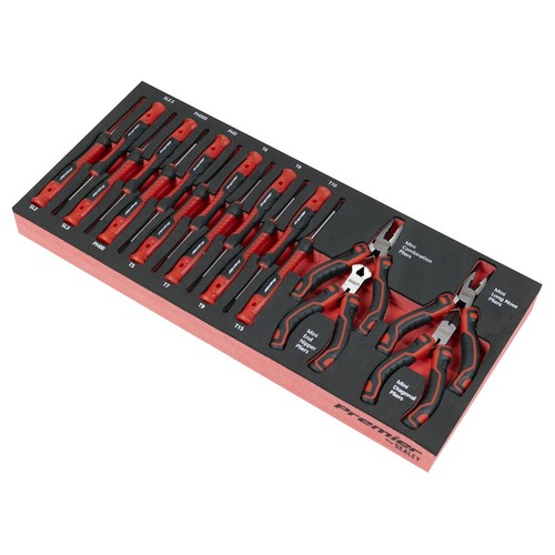 Sealey Premier Precision Screwdriver & Mini Pliers Set with Tool Tray 17pc - Picture 4 of 9