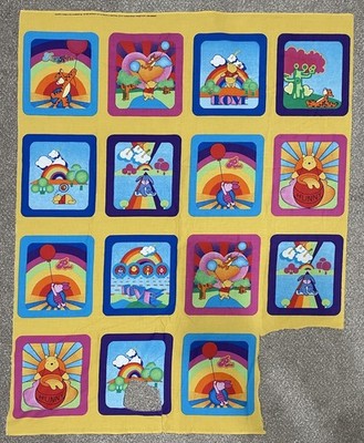 Disney Rainbow Winnie the Pooh Spring Industries 72 x 44  Fabric Panel Sq 16''