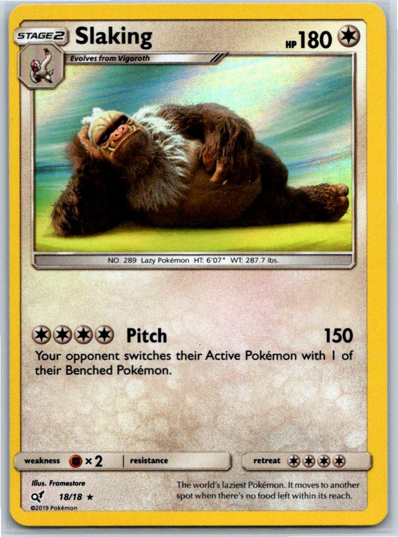 Slaking Holo Detective Pikachu 18/18 LP Pokémon Card