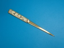 Vintage Barlow Brass Letter Opener with Hummingbird Design