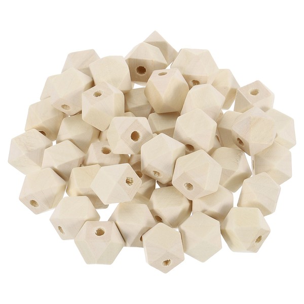 FüR Holzperlen 200 Stk Geometrische Holzperlen 16Mm Naturfarben Spacerperlen-image
