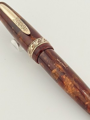 Stipula Etruria Fountain Pen, 18k Gold Fine Nib Antique Pearlescent Brown