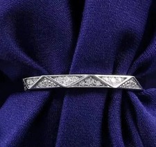 Full Eternity Pave Set Wedding Ring 14K White Gold Over 2.2 Ct Simulated Diamond