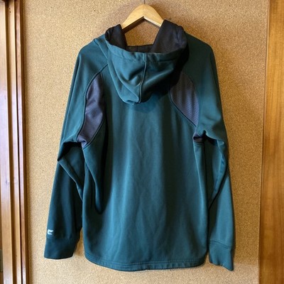 University of Oregon Ducks Long Sleeve Hooded Sweatshirt Men's XL Green 1/4 Zip