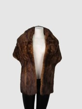Women's Dark Pastel Mink Fur Stole Wrap Cape MINT Wedding
