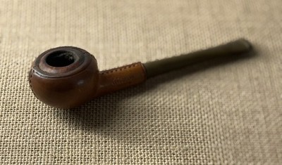 LongChamp France 5 7/8'' PRINCE Leather-Wrapped Tobacco Smoking Pipe **READ