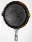 VTG Griswold #9 Cast Iron Skillet Pan Large Block Logo Frying Double Spout 710A