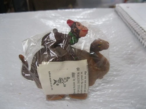 1960'S MARX TOYS "MONKEY ON DINOSAUR" PLASTIC RAMP WALKER-HONG KONG