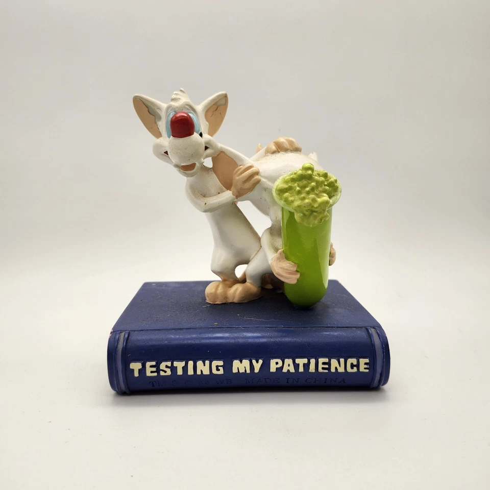 Estatua de pisapapeles vintage Pinky & The Brain Testing My Patience Warner Bros Foto 2 de 4