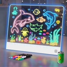 16" Led Drawing Board for Rechargeable, Portable Doodle Glow LED Note Board w...