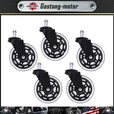 Set of 5 Office Chair Caster Rubber Swivel Wheels Replacement Heavy Duty 3 inch