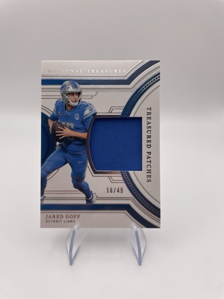 Panini 2023 National Treasures Treasured Patches Jared Goff Lions TP-45/49