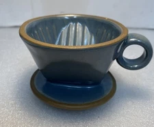 Pour Over Coffee Dripper, Blue Ceramic Pour Over Coffee Maker with 3 Holes