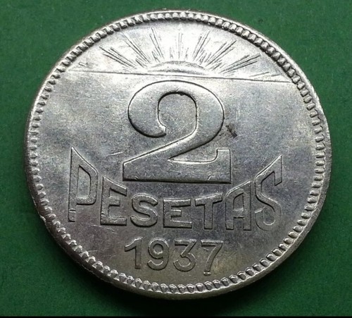 2 Pesetas 1937 CONSEJO DE ASTURIAS Y LEÓN SIN CIRCULAR SC VARIANTE 7 Largo - Imagen 2 de 10