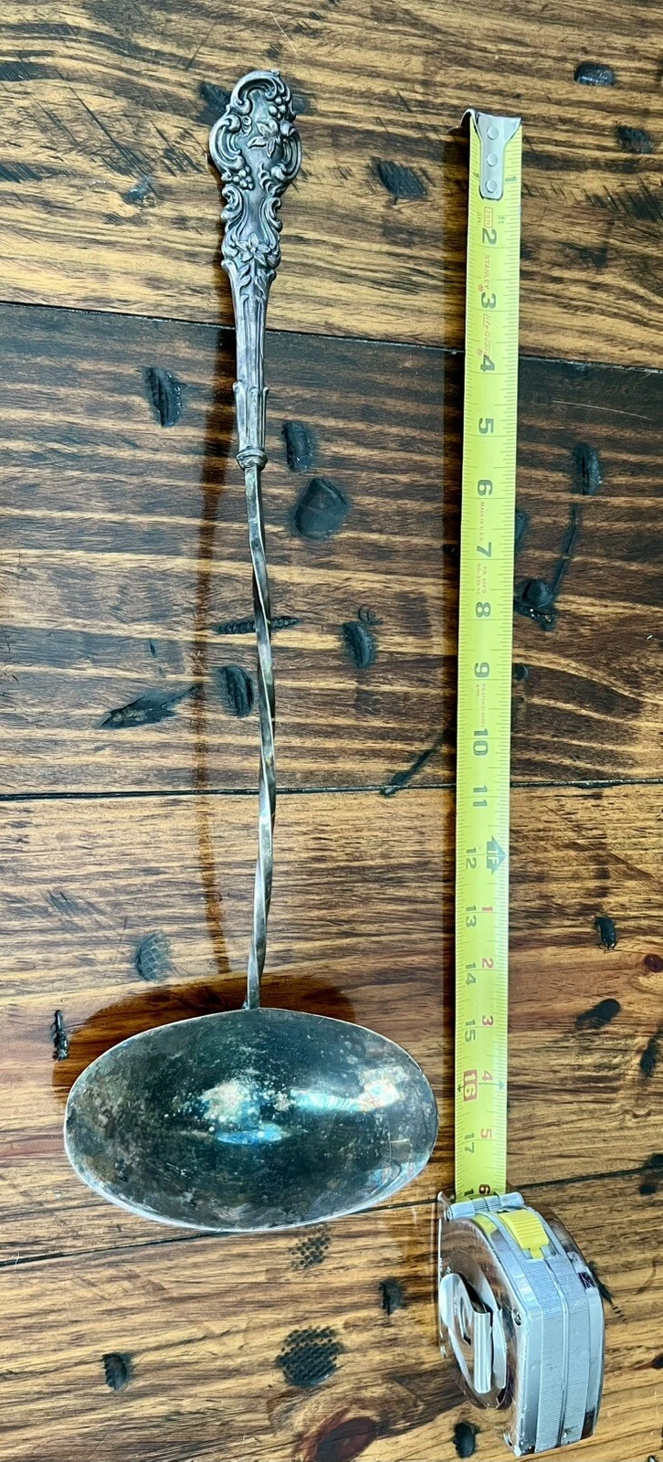 Vintage Silver Played Ladle 17”X6”