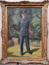 JAMES BATEMAN RA "ALEC P. DIXON" RAF WWII PORTRAIT OIL PAINTING ON CANVAS SIGNED