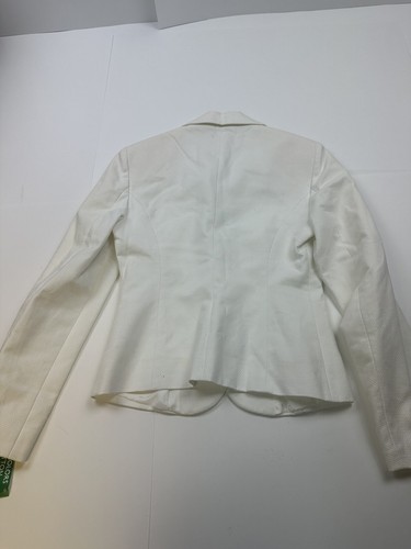 NWT Benetton Women's White Blazer Suit Jacket Size 38 Made In Italy - Picture 10 of 10