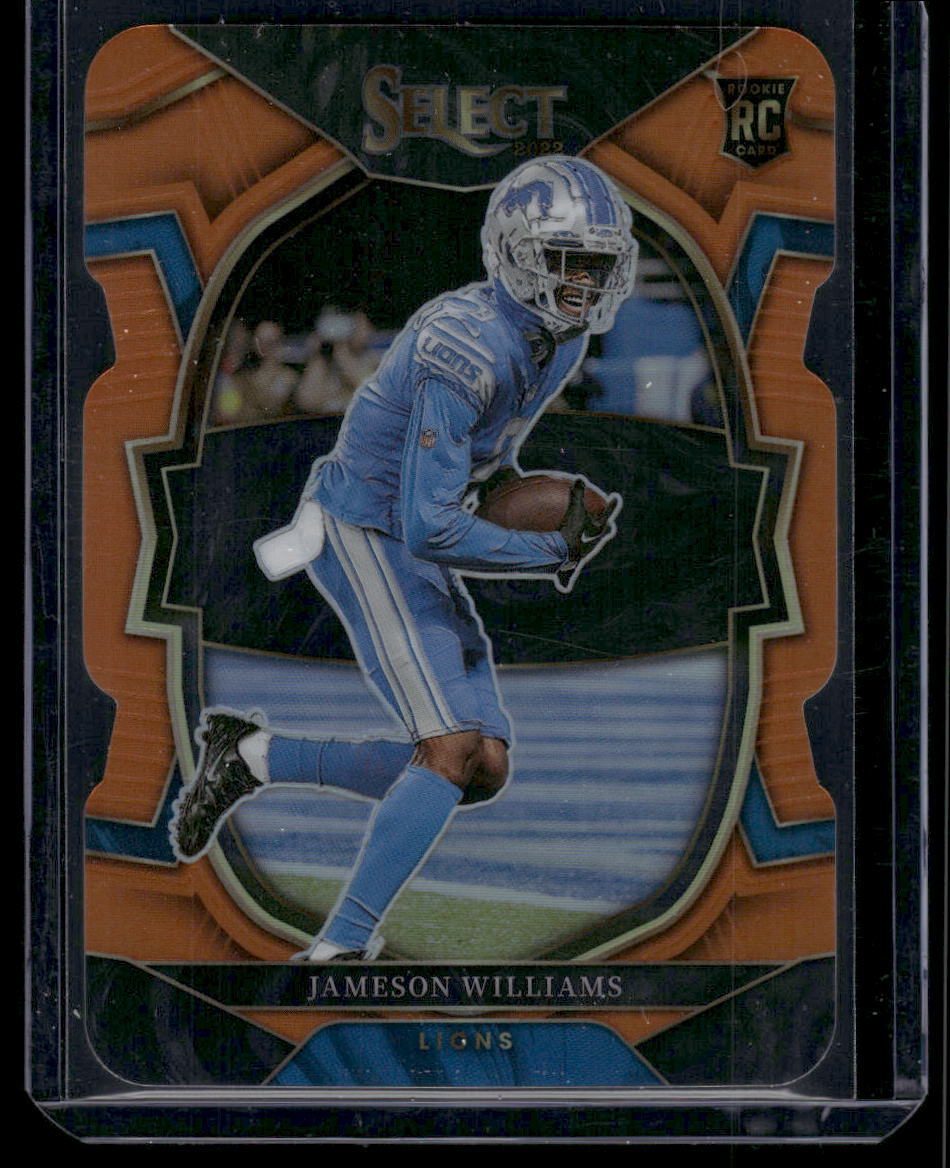 2022 Panini Select #57 Jameson Williams Orange Prizm Die Cut #/199
