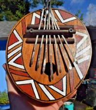 Kalimba Gourd thumb piano 7 notes Hand Carved XL 7.5" L x 6.75"w Wonderful