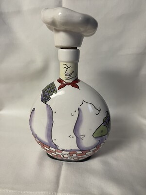 Chef Shaped Bottle ''Designed to Inspire Smiles'' Decanter Carrie Olsen Garrard