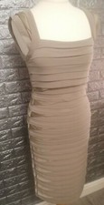 Mint Velvet Size 12 MInk Brown Bodycon Bandage Dress