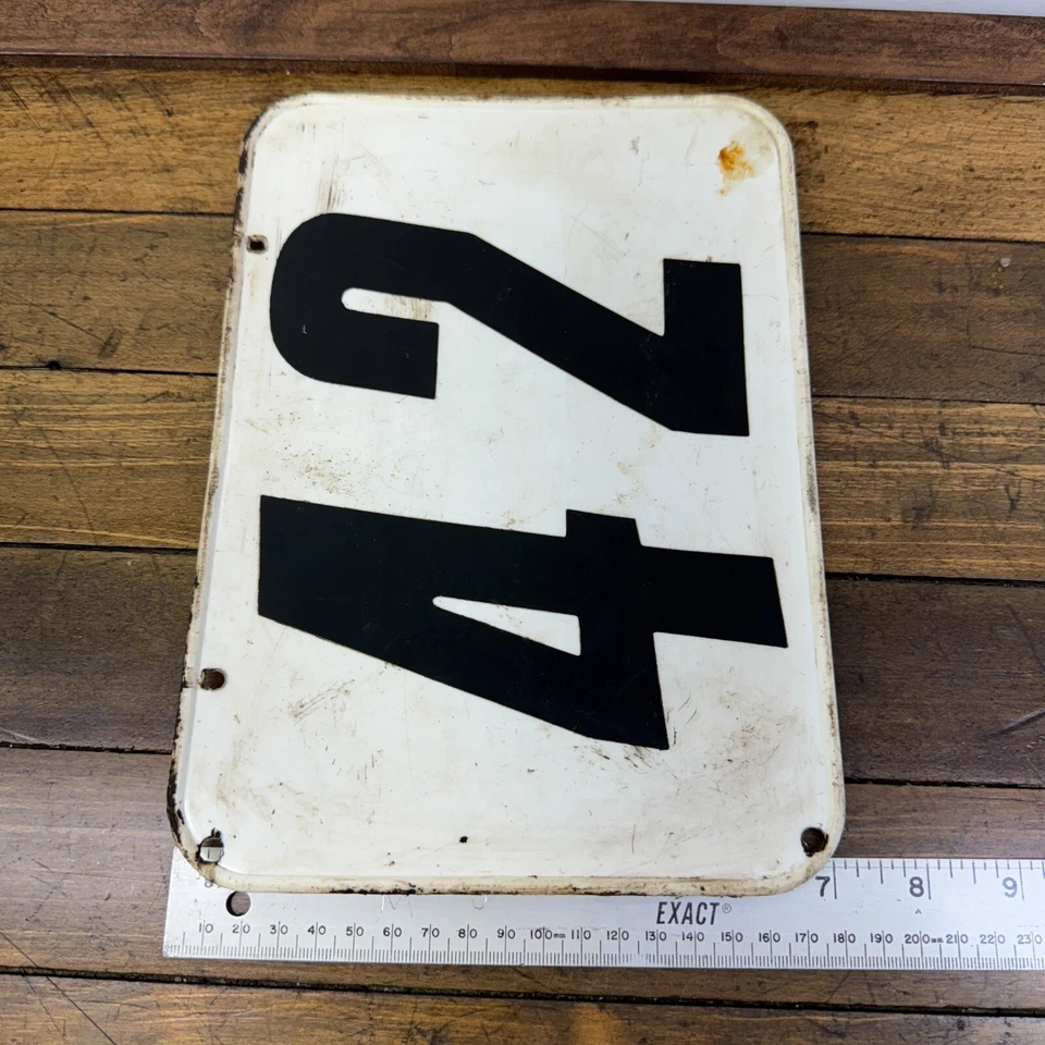 Номерной знак старой школы BMX OG белый 42 гоночный велосипед 1970-е 1980-е - Изображение 4 из 4