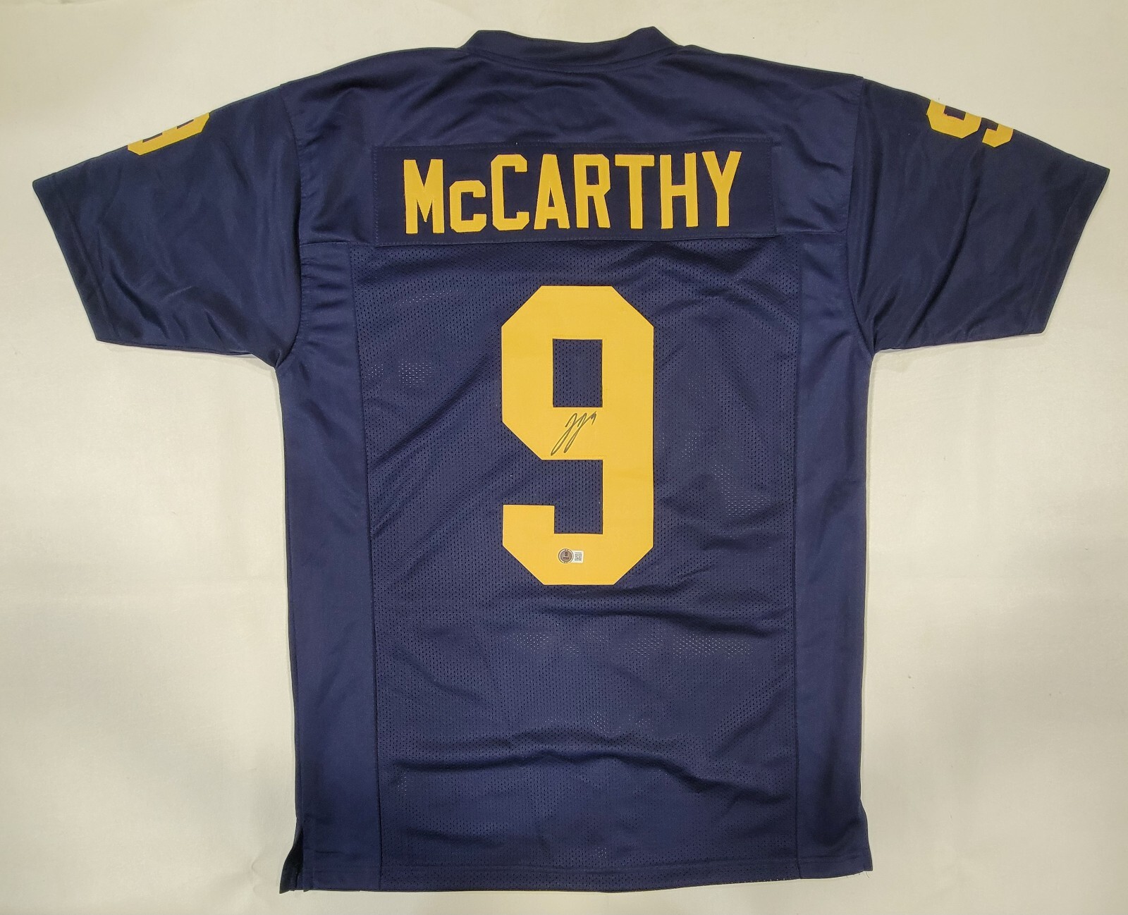 JJ MCCARTHY Autographed Signed Michigan Wolverines COLLEGE STYLE CUSTOM XL JERSEY WITH BECKETT QR 