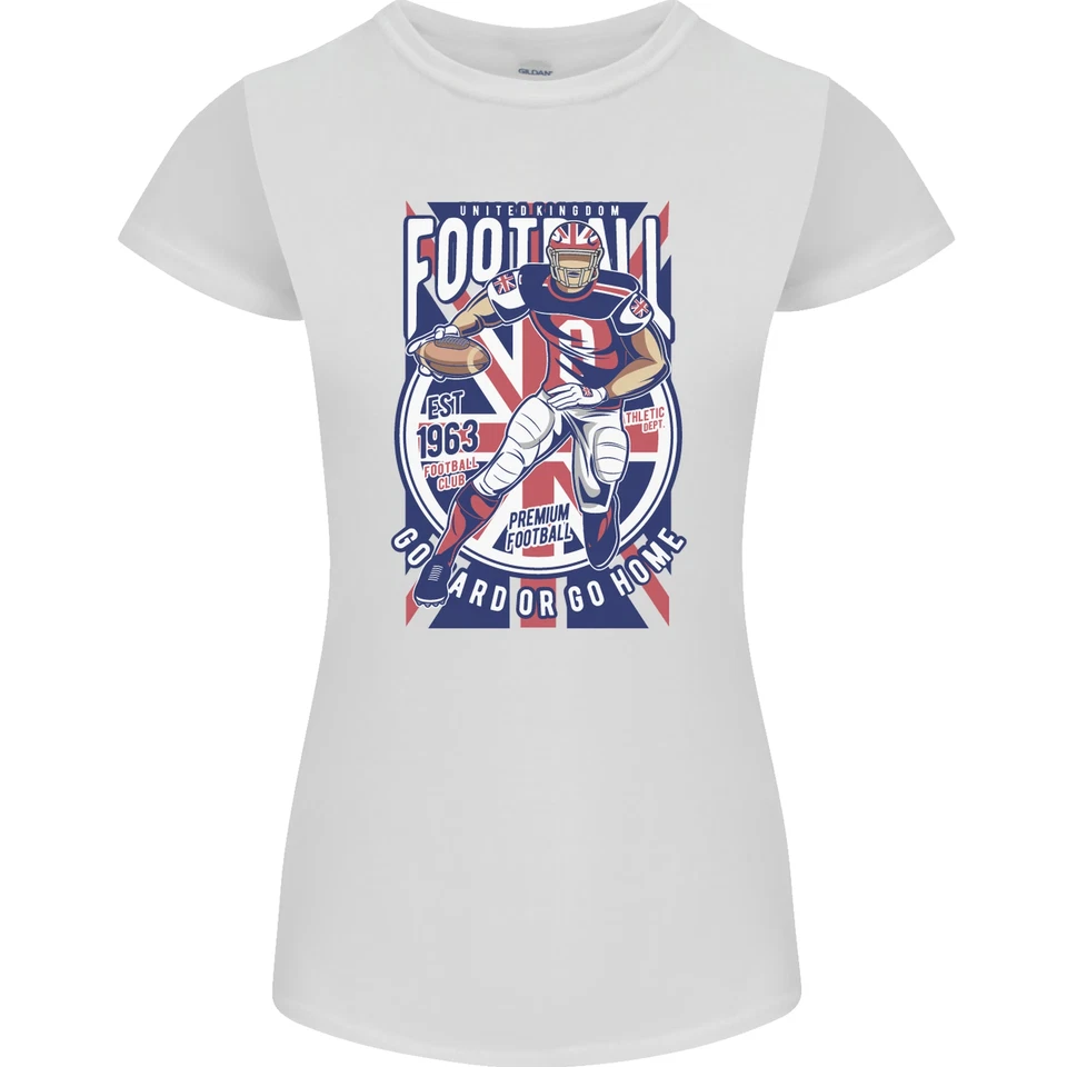 UK American Football Spieler Damen Petite Cut Maglietta - Bild 1 von 2