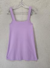 Zara Women Dress Small Lilac 100% Polyester Sleeveless Square Neck Casual Mini