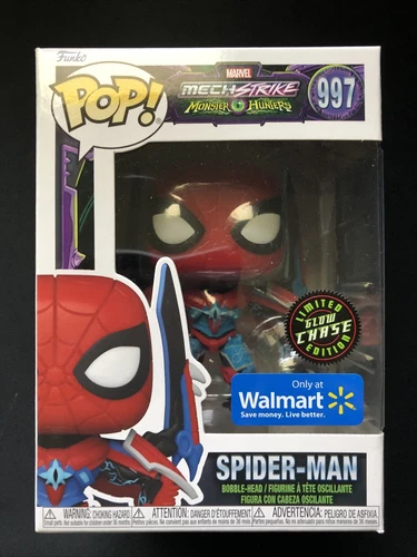 Funko Pop! glow CHASE 997 Mech Strike Monster Hunters Spider-Man Walmart (mint)