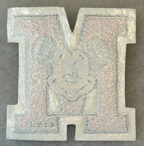 VINTAGE MICKEY MOUSE DISNEY CARTOON CHARACTER 3.25” IRON ON PATCH LETTER DESIGN - Picture 4 of 4