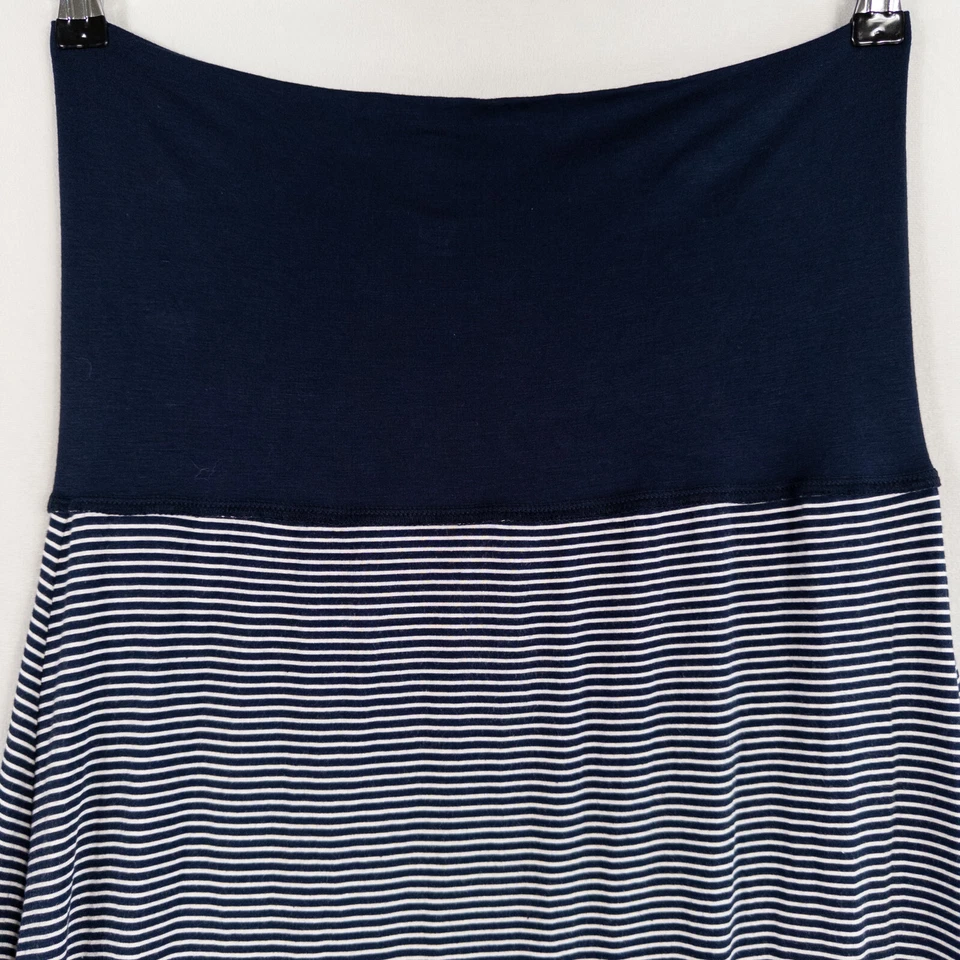 Falda Studio M Mujer Grande Azul Blanco Rayas Tejida Maxi Suave Elastizada Informal Foto 2 de 4