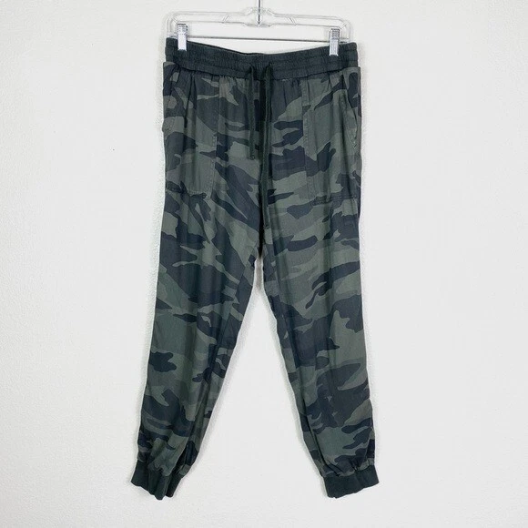 Splendid Army Green Camo Print High Rise Jogger Pants Size M eBay