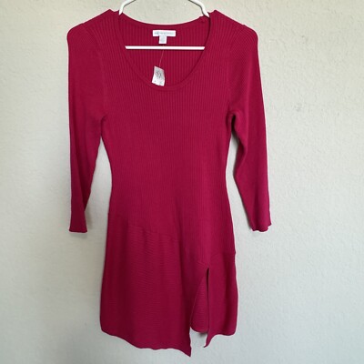new york and company pink dress NEW YORK & COMPANY Eva Mendez Pink Sequins Sweater Midi Dress Womens Sz S EUC