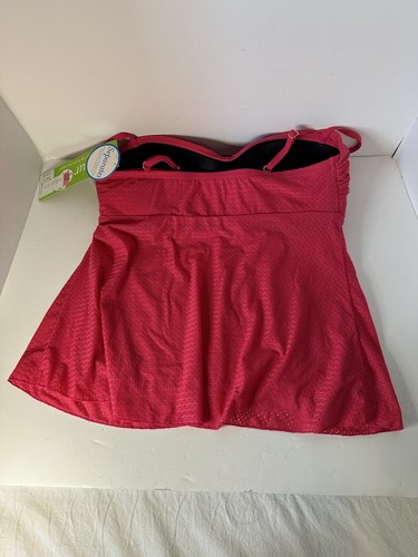 Womens Fit 4U tankini top pink bandeau NWT swimsuit - Picture 2 of 3