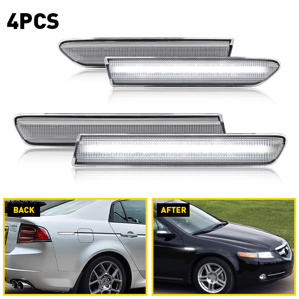 Brand New Clear White LED Fender Side Marker Light for Acura TL
