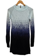 Ivivva Girls Size 12 Long Sleeve Blue/Purple Cotton Knit Tunic Sweater Dress euc