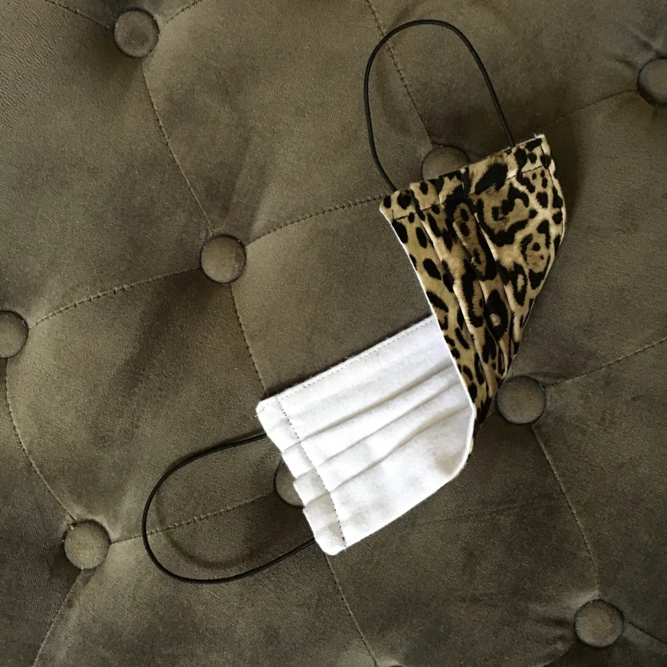 2 Pack Or Single Leopard Print 💯% Cotton Double Layer Fabric Face Mask 🇬🇧 - Image 3 of 4