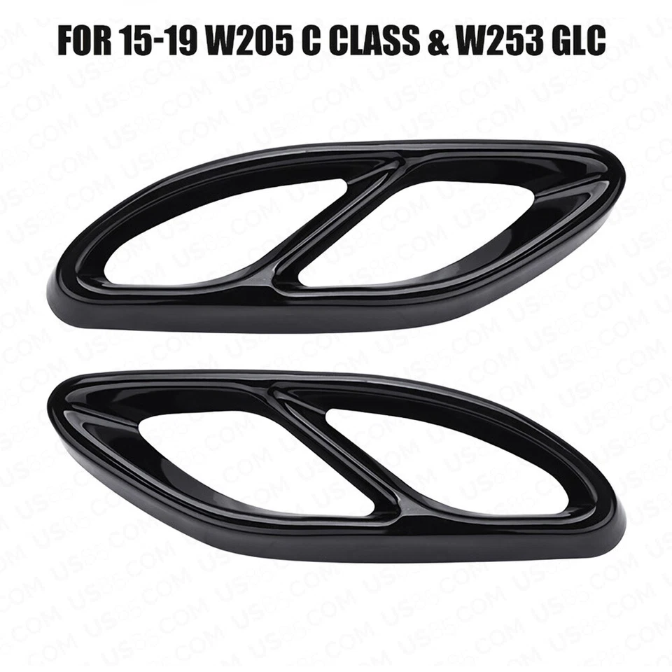 AMG Style Quad Exhaust Tips Tailpipe Cover Trim For A C E Class GLC CLA GLS GLE - Image 2 of 4