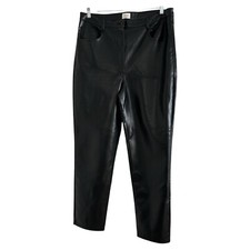 WILFRED NWOT Women s Black Faux Leather Zipped Straight Pants-PLUS Size 16