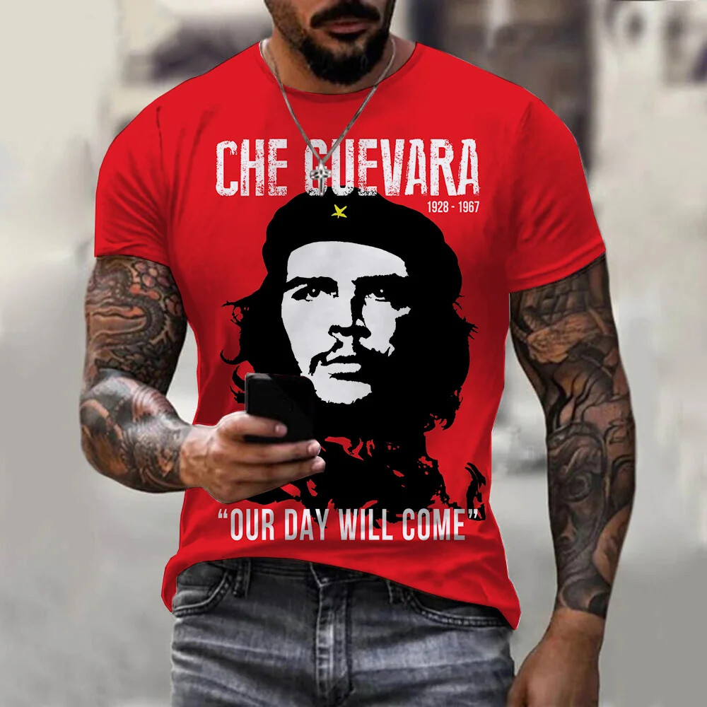 Camiseta con gráfico 3D del Che Guevara para hombre ropa camisetas moda  Harajuku
