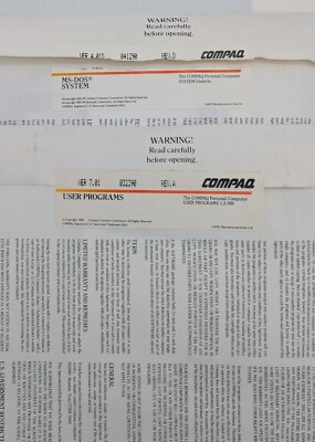 Compaq Microsoft MS-DOS System 4.01D & Anwenderprogramme 7.01D - 5,25'' Disketten