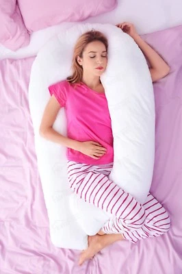 HOMETEX 9ft U Shaped Total Body Pillow - Pregnancy & Maternity Use & White Pillowcase